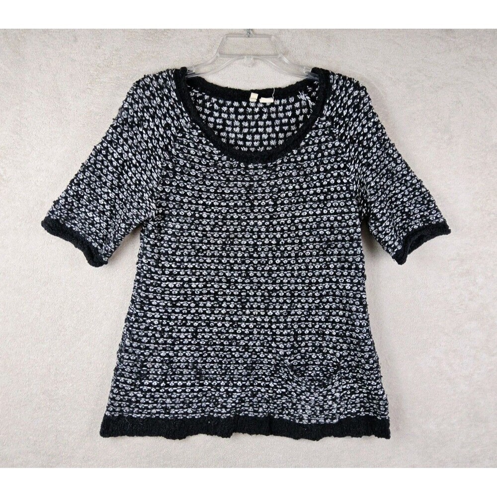 Moth Anthropologie Women's Short Sleeve Boucle Sweater Size XS